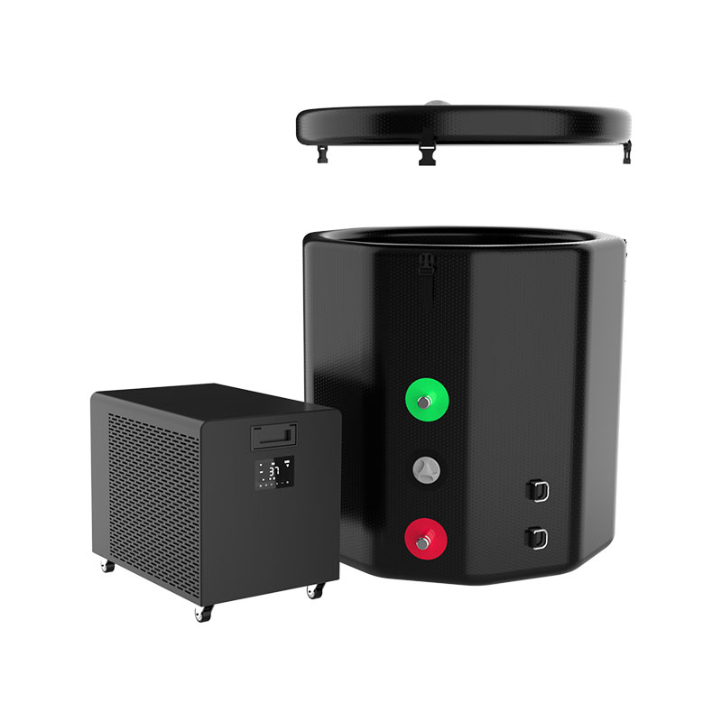 Pripučiamas ledo pasukimo vonia, skirta atsigauti šaltai vonioje Pripučiamas ledo pasukimo vonia, skirta atsigauti šaltai vonioje